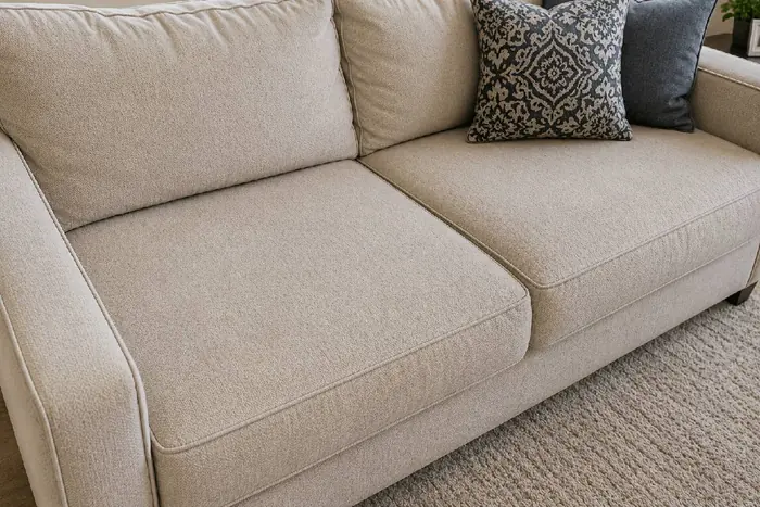 Clean couch after upholstery cleaning